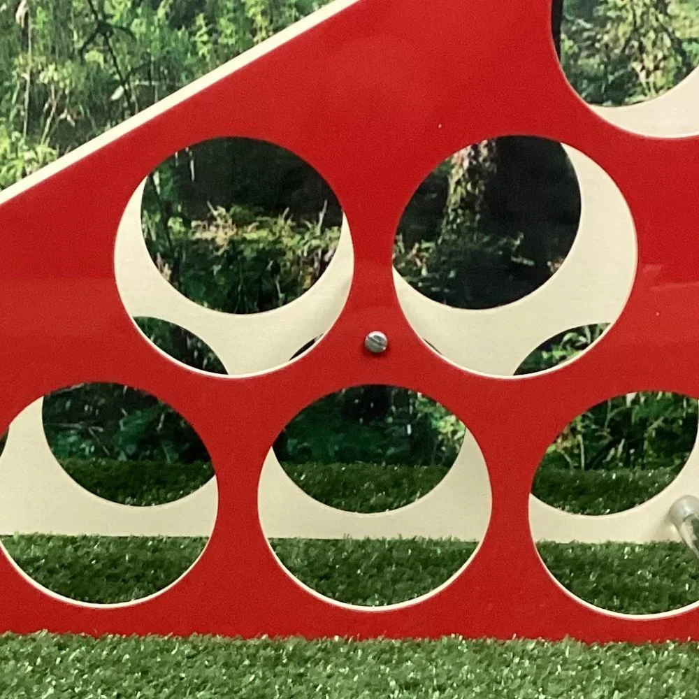 Vintage Wine Rack Red Mid Century Atomic